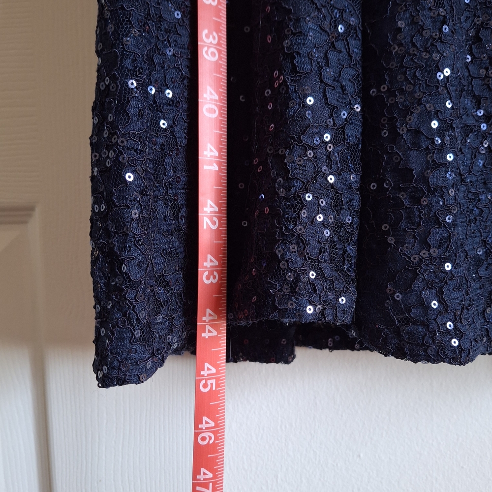 SLNY Navy Sequin Midi Dress - Picture 15 of 16